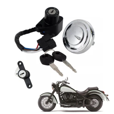 KIT DE BLOQUEO DE COJÍN TAPA TANQUE INTERRUPTOR ENCENDIDO SE ADAPTA A KAWASAKI VULCAN 900 2006-2022 Foto 1 de 4