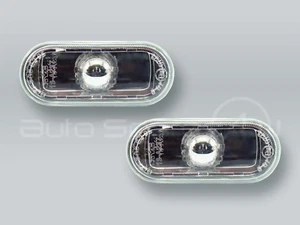 Par de luces de giro con marcador lateral transparente TYC para VW Jetta 1999-2004 - Imagen 1 de 2