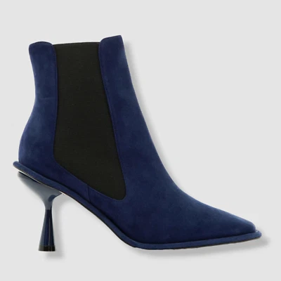 $1095 Pierre Hardy Para Mujer Azul Gamuza Tacón Chelsea Botas Zapatos Talla 38.5 Foto 1 de 4