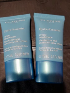 2-PACK Clarins Hydra-Essentiel Silky Cream - Normal to Dry Skin 0.5 oz Sealed - Picture 1 of 5