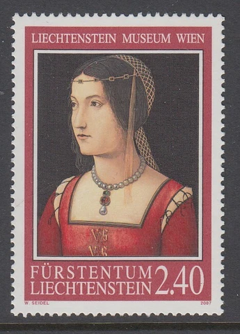 LIECHTENSTEIN - 2007 Bernardo Zaganelli "Portrait of a  Lady"(art) #1370 - VFMNH Cover