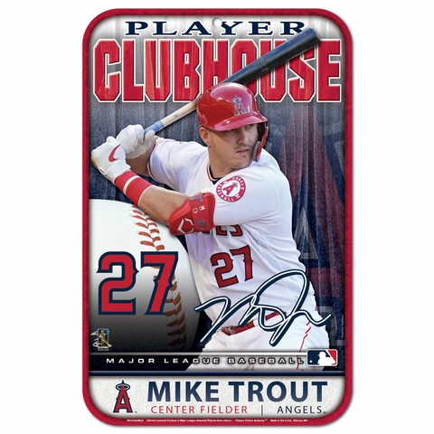 MIKE TROUT LOS ANGELES ANGELS 11"X17" PLASTIC SIGN DURABLE POSTER MLB LICENSED Cover