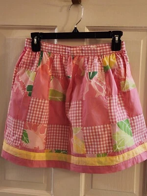 LILLY PULITZER VINTAGE WHITE LABEL PINK GINGHAM PATCHWORK SKIRT SIZE 12 - Image 1 of 4