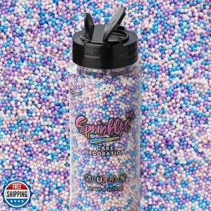 Mermaid Pastel Nonpareils Sprinkles, 4oz Edible Pink Blue and Purple Pearl Sp - Picture 1 of 5