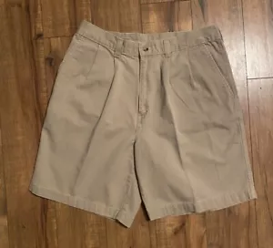 #823 Duck Head Tan Golf Shorts Cotton Waist 32 Inseam 8” Length 18” - Picture 1 of 9