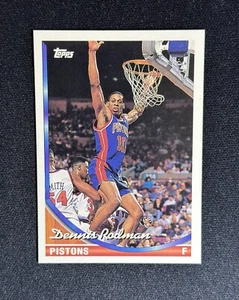 1993-94 Topps Dennis Rodman #77 carta basket Detroit Pistons HOF - Foto 1 di 2