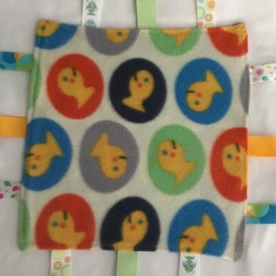 Soft Goldfish Lovey con etiquetas de cinta pequeña manta de seguridad suave 12” X 12” c5 Foto 1 de 4