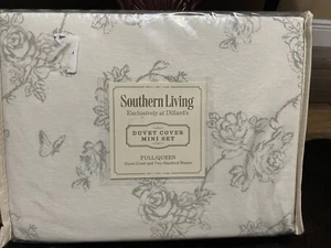 Southern Living Queen-Bettwäscheset Bezug 2 Standardbezüge Blythe Leinen Baumwolle Neu - Bild 1 von 6