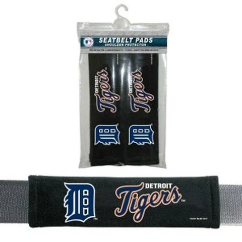 Detroit Tigers Seat Belt Pads 2 Pack [NEW] MLB Auto Car Seatbelt Shoulder Cover