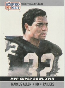 1990 NFL Tradingcard MVP Super Bowl XVIII Los Angeles Raiders Pro Set