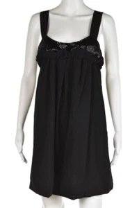 Vera Wang Womens Dress Size 4 Black Shift Wool Above Knee Sleeveless Party - Picture 1 of 5