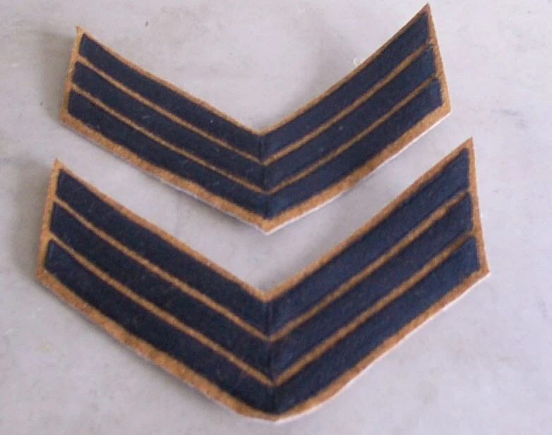 Sargento Chevrons, Confederado, Negro sobre Butternut, Guerra Civil, Nuevo Foto 1 de 1