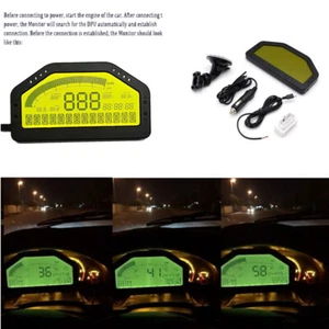 Multifunctional Dash Race Display OBD2 Bluetooth LCD Screen Digital Gauge Meter - Picture 1 of 11