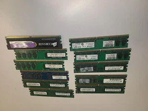 LOT OF 11 1GB PC2-6400U RAM MEMORY , MISC. BRANDS - Picture 1 of 1