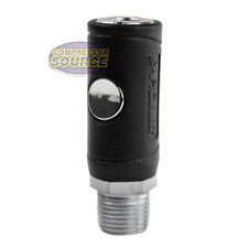 Industrial Style Safety Air Plug Coupler 1/4" Body 1/2" MNPT Push Button Release