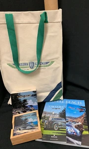 2022 Pebble Beach Concours Canvas Bag Program Car, Tour Guide Poster Coasters - Picture 1 of 10