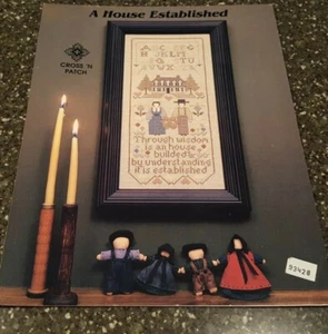 A House Established Amish Sampler Cross N Patch Counted Cross Stitch - Picture 1 of 1
