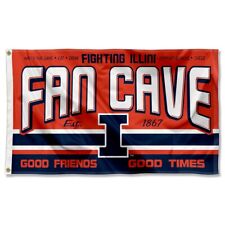 Illinois Fighting Illini Fan Man Cave Large Outdoor Flag