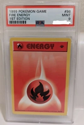 1999 Pokemon Base Set 1st Edition Fire Energy 98/102 PSA 9 MINT - Image 1 of 2