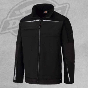 Dickies Pro Full Zip Soft Shell Workwear Work Coat Jacket - Black - Picture 1 of 5