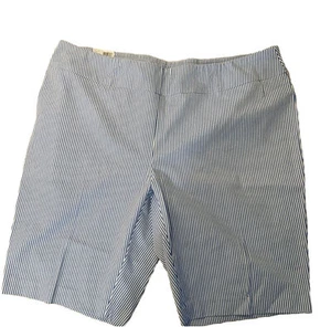 Nuevos con etiquetas Pantalones Cortos para Mujer Crown & Ivy Azul/Blanco a Rayas Ashley Pull On Bermudas 22W - Imagen 1 de 8