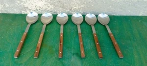 6 x Mono T Löffel Menülöffel Teak 21,3 cm Edelstahl Peter Raacke Besteck - Bild 1 von 13