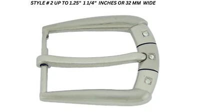 Pin Belt Buckles for Men's Fits 1.25″ inch 32 mm Jeans Belt Silver Iced Style - Image 1 of 4