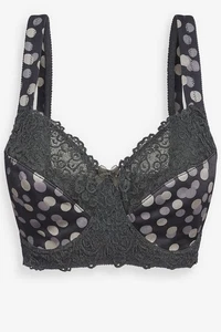 💕 Eleganter Damen-BH in Grau mit Spitze & Punkten – Größe 75F 💕 - Bild 1 von 4