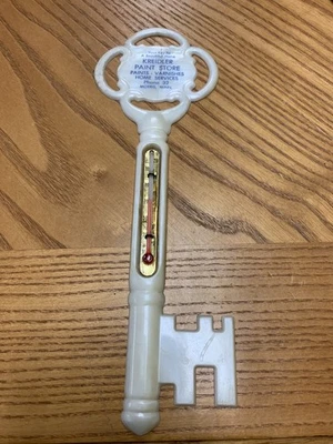 Vintage plastic Promotional Thermometer Key Shaped Kreidler Paints 2 digit # - Image 1 of 4