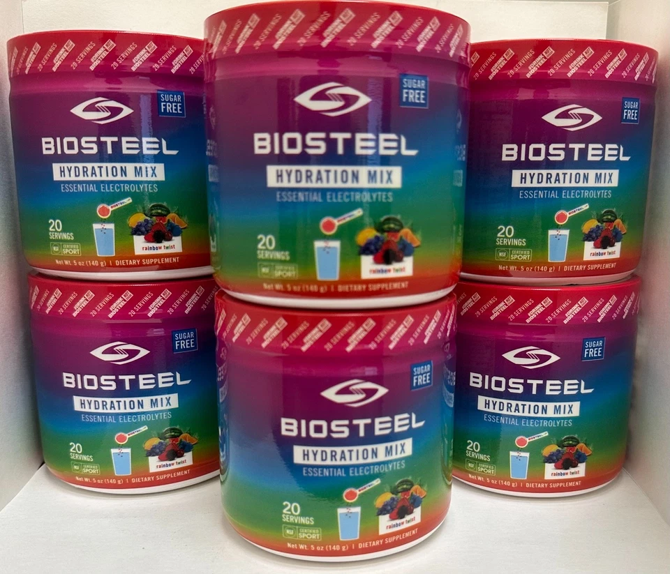 Biosteel Hydration Mix Set of 2 Rainbow Twist 40 Total Servings Exp 03/2025