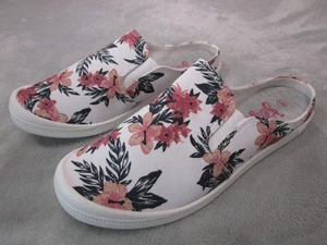 Jellypop Damenschuhe Größe 10 weiß Blumenmuster weise Pantolette Slipper Canvas Clog Freizeit - Bild 1 von 7