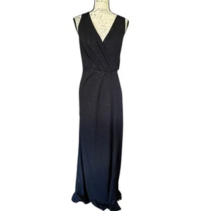 Ever Pretty Black Sparkle V Neck Maxi Party Dinner Dress Size 16 - Picture 1 of 7