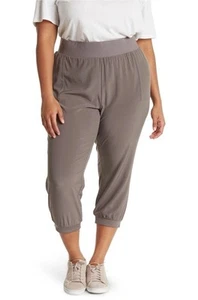 Z By ZELLA Take a Hike Crop Pull On Joggers Gray Lightweight Pants 1X - Picture 1 of 7