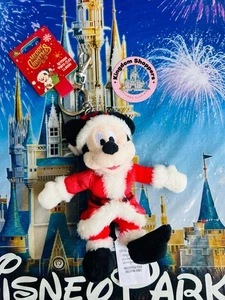 2025 Disney Parks Weihnachten Tasche Charm Schlüsselanhänger Plüsch Santa Micky Maus Neu - Bild 1 von 2