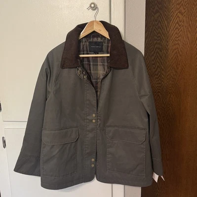 SANCTUARY WOMEN’S WAXED BARN JACKET OLIVE GREEN SIZE M NWT Orig.$220 - Image 1 of 4