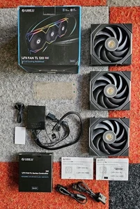 3 Pack Lian Li Uni TL 120mm Standard Blade RGB PC Fans w/ RARE TL Controller - Picture 1 of 4