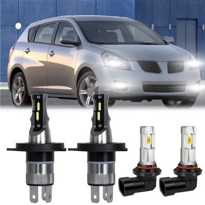 Kit de 4 faros LED de haz alto bajo para Pontiac Vibe 2003-2008 Foto 1 de 4