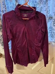 Camisa Pullover Brooks Run Happy Mujer Pequeña 1/4 Cremallera Púrpura Manga Larga Atlética - Imagen 1 de 3