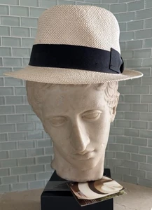 Original Panama handgewebter Toquilla Natur Strohhut Made in Ecuador 59 L 7 3/8 - Bild 1 von 24