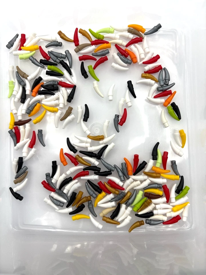 乐高批量 200 53451 牙齿倒钩角爪 fang 太空怪物动物武器 — 第 1/1 张图片