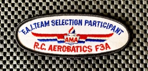 AMA ACADEMY OF MODEL AERONAUTICS EMBROIDERED SEW ON PATCH F.A.I. TEAM 5 x 2" NOS - Picture 1 of 2