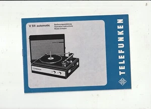 Bedienungsanleitung Plattenspieler Telefunken V511 Automatik - Bild 1 von 2