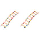  2 Count Parakeet Training Ladder Bird Swing Toys Parrot Rope Chew