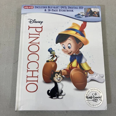Pinocchio Target Exclusive Signature Collection Blu-ray DVD Storybook SEALED - Image 1 of 4