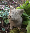 STONE GARDEN CUTE SMALL PIG / PIGLET DECORATION ORNAMENT STATUE 🐷🐖