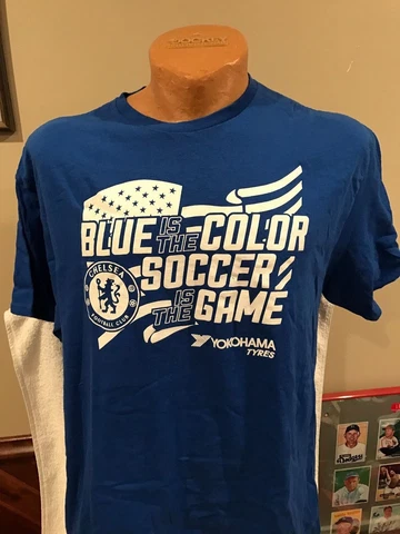 SWEET Chelsea Football Club Soccer Men's Sz XL Blue Cotton T-Shirt, NEW&NICE! Cover