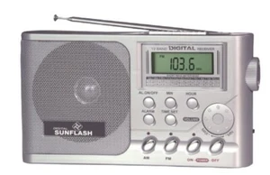Radio reloj alarma AM/FM con 12 bandas por flash solar digital (RD-12) - Imagen 1 de 8