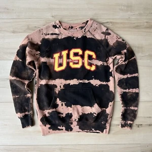 USC HER STYLE GEBLEICHTES SWEATSHIRT RUNDHALSAUSSCHNITT KRAWATTE FÄRBEN TROJANER COLLEGE Football NCAA - Bild 1 von 8