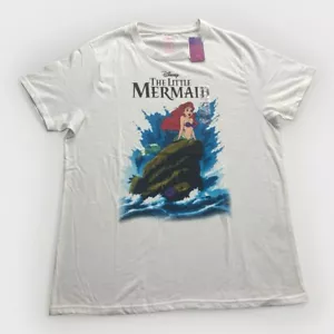 NWT Disney The Little Mermaid T-Shirt Womens XL White Retro Ariel Movie Princess - Picture 1 of 7