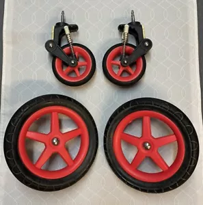 BUGABOO CAMELEON 3 Komplettsatz Räder vorne & hinten - Neon Pop rot - kostenlos UK P&P - Bild 1 von 9